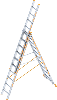 Layher Topic Aluminium multifunctional ladder (Rungs: 3 x 6)