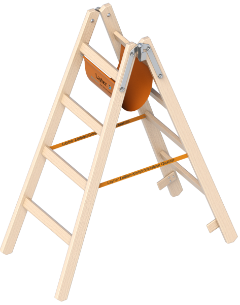 Layher Wooden rung ladder (Rungs: 2 x 4)