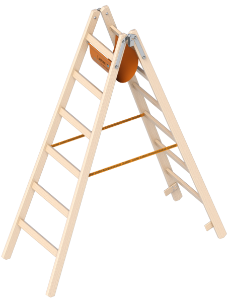 Layher Wooden rung ladder (Rungs: 2 x 6)