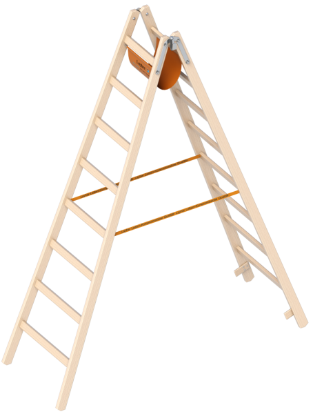 Layher Wooden rung ladder (Rungs: 2 x 8)