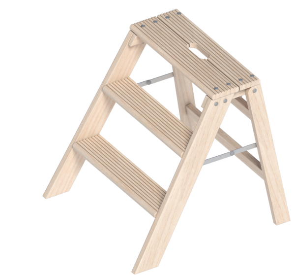 Layher Folding wooden steps (Rungs: 2 x 3)