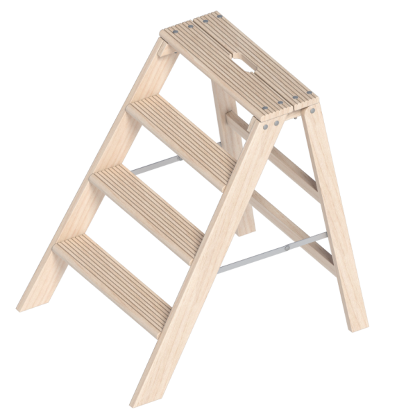 Layher Folding wooden steps (Rungs: 2 x 4)