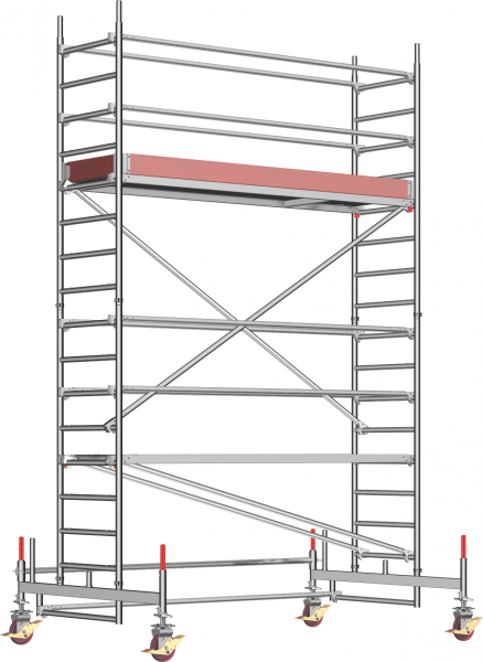 Layher échafaudage roulant Uni Standard P2 (Hauteur de travail  5,35 m)