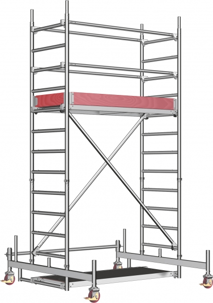 Layher échafaudage roulant Uni Mini P2 (Hauteur de travail  4,26 m)